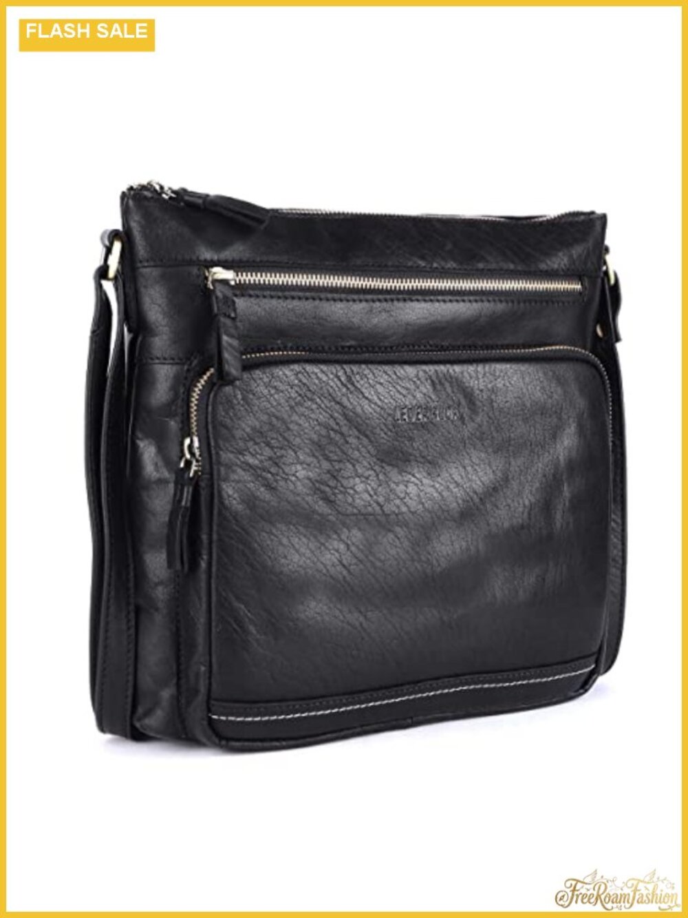 Genuine Leather Extra Large Crossbody Purse Triple Zip Shoulder Bag